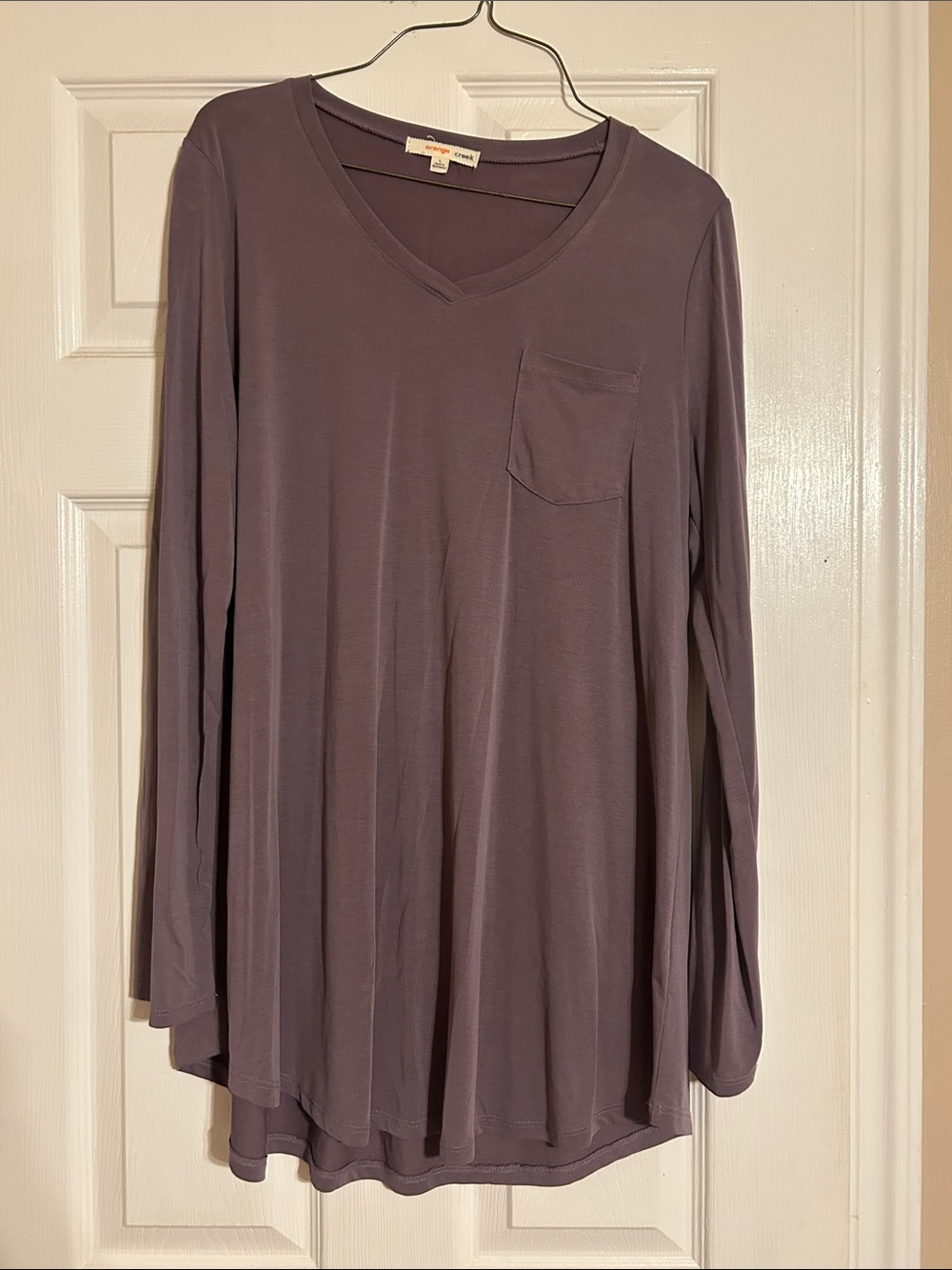 orange creek Mauve V-Neck Long Sleeve Pocket Tunic